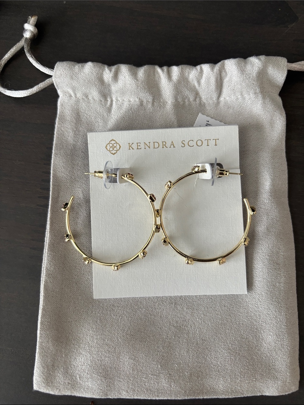 Kendra Scott Gold Hoop Earrings with Stud Detail